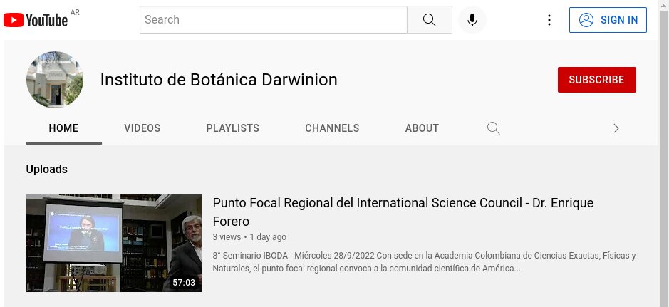 Canal del IBODA en Youtube